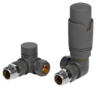 Wickes Corner Lockshield Radiator Valve - Anthracite