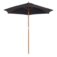 QDStores  Outsunny 2.5 m Wooden Umbrella Parasol-Black
