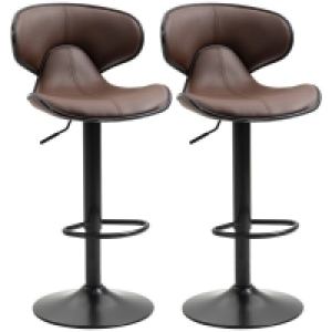 QDStores  Homcom Adjustable Swivel Bar Stools Set of 2