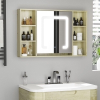 QDStores  kleankin LED Bathroom Mirror Cabinet
