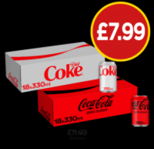 Diet Coke, Coke Zero £7.99