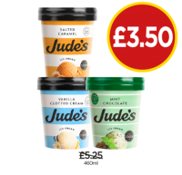 Budgens  Judes Salted Caramel, Vanilla Clotted Cream, Mint Chocolate