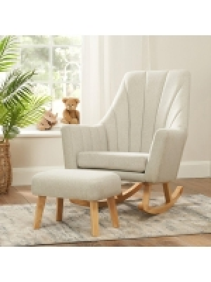 LittleWoods Tutti Bambini Jonah Rocking Nursing Chair with Footstool- Pebble