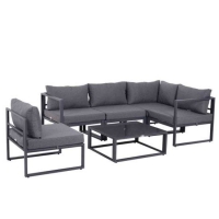 RobertDyas  Outsunny 6pc Sectional Sofa Set with Aluminum Frame