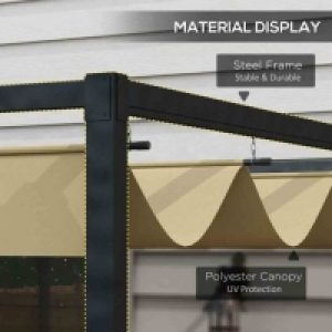 RobertDyas  Outsunny 3x2m Metal Sun Shelter w/ Retractable Canopy Khaki
