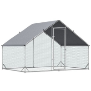 RobertDyas  Pawhut Large Galvanized Chicken Coop With Cover 3 X 2 X 2M