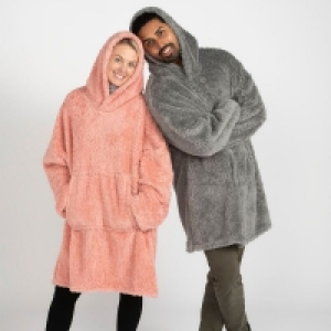 QDStores  Fleece Teddy Hoodie Grey - One Size
