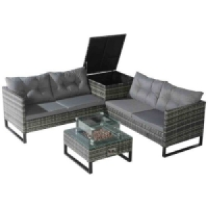 Home Treats Patio Furniture Set w/ Sofa Firepit & Table £529.99