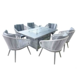 RobertDyas  Royalcraft Aspen 6 Seat Firepit Table Dining Set