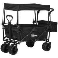 RobertDyas  Outsunny Trolley Cart Storage Wagon 4 Wheels - Black