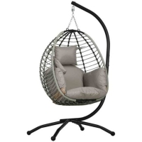 RobertDyas  Outsunny Hanging Swing Chair w/ Thick Cushion - Grey