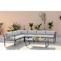 RobertDyas  Furniture Box Montenegro Outdoor Sofa Set 6 Seat Grey
