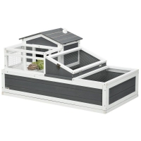 QDStores  PawHut Wooden Tortoise House with Balcony