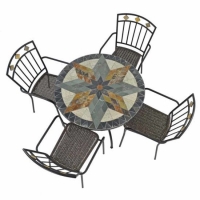 RobertDyas  Montilla 91cm Patio Table with 4 Malaga Chairs Set