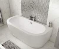 Wickes  Wickes Blend D-Shaped Bath with Panel - 1700mm x 800mm