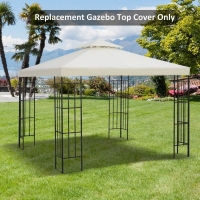 QDStores  Outsunny Gazebo Replacement Canopy 3X3 M-Cream White