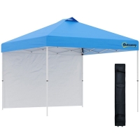 QDStores  Outsunny 3X3(M) Pop Up Gazebo With 1 Side And Roller Bag
