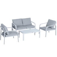 QDStores  Outsunny 4Pcs Garden Sofa Set 2 Single Armchair
