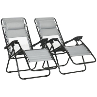 QDStores  Outsunny Garden Recliner Chairs Set of 2