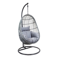 QDStores  Classic Rattan Garden Cocoon Swing Seat by Wensum with Grey