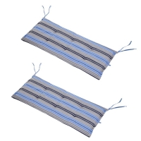 QDStores  Outsunny Polyester Set Of 2 Swing Chair Cushion Blue Stripes