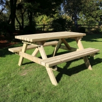QDStores  Deluxe Garden Picnic Table by Croft - 8 Seats