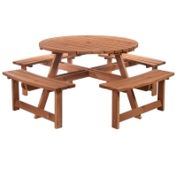 QDStores  Outsunny 8-Seater Wooden Picnic Set-Fir Wood