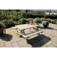 QDStores  Laura Garden Picnic Table by Zest - 6 Seats