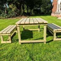 QDStores  Butchers Garden Picnic Table by Croft - 6 Seats