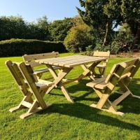 QDStores  Ashcombe Garden Picnic Table by Croft - 6 Seats
