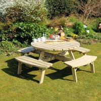 QDStores  Rose Garden Picnic Table by Zest - 8 Seats