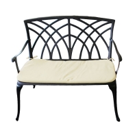 QDStores  Essentials Garden Bench by Wensum - 2 Seats Cream Cushions