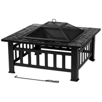 QDStores  Large Garden Fire Pit by Tepro