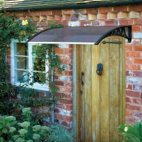 QDStores  Tinted Door Garden Canopy Black 1m
