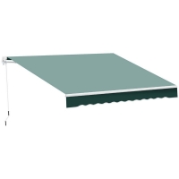 QDStores  Outsunny Manual Retractable Awning 2.5X2 M-Dark Green