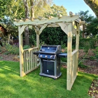 QDStores  Lilly Garden BBQ Shelter by Croft Slatted Neutral