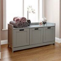 QDStores  Colonial Cabinet Grey 2 Doors 1 Drawer