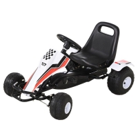 QDStores  Homcom Kids Adjustable Seat PP Pedal Go-Kart White/Red