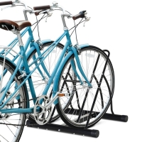 QDStores  Homcom Steel Double-Sided Indoor Bike Rack Black