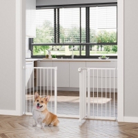 QDStores  Pawhut Adjustable Safety Gate Dog Barrier For Doorways