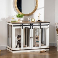 QDStores  PawHut Two-Room Modern Dog Crate