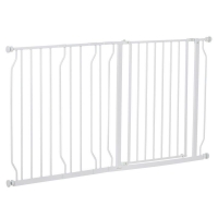 QDStores  PawHut Dog Gate Extra Wide Stairway Gate for Pet with Door