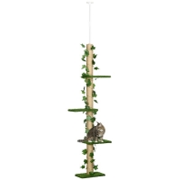 QDStores  PawHut 242cm Adjustable Floor-To-Ceiling Cat Tree