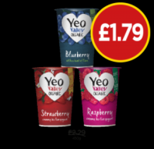 Budgens  Yeo Valley Blueberry, Strawberry, Raspberry