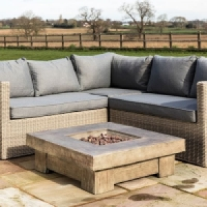 Teamson Home Square Retro Wood Look Gas Fire Pit £229.99
