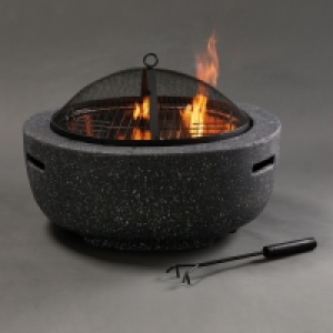 Stone Effect Firepit Dark Grey