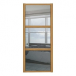 Spacepro 3 Panel Shaker Oak Frame Mirror Door - 610mm
