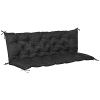 QDStores  Outsunny Three-Seater Padded Bench Cushion - Black