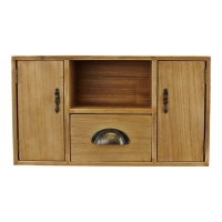 QDStores  Wood Organiser 1 Drawers 3 Compartments 41cm - Natural