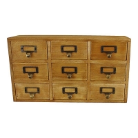 QDStores  Wood Organiser 9 Drawers 36cm - Natural